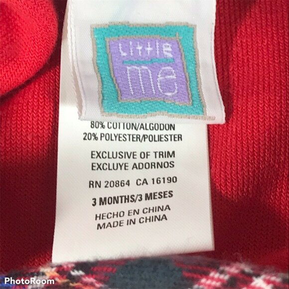 Little Me Baby's First Christmas Size 3 Month Red Footie Beanie Bib Set New - Picture 8 of 12